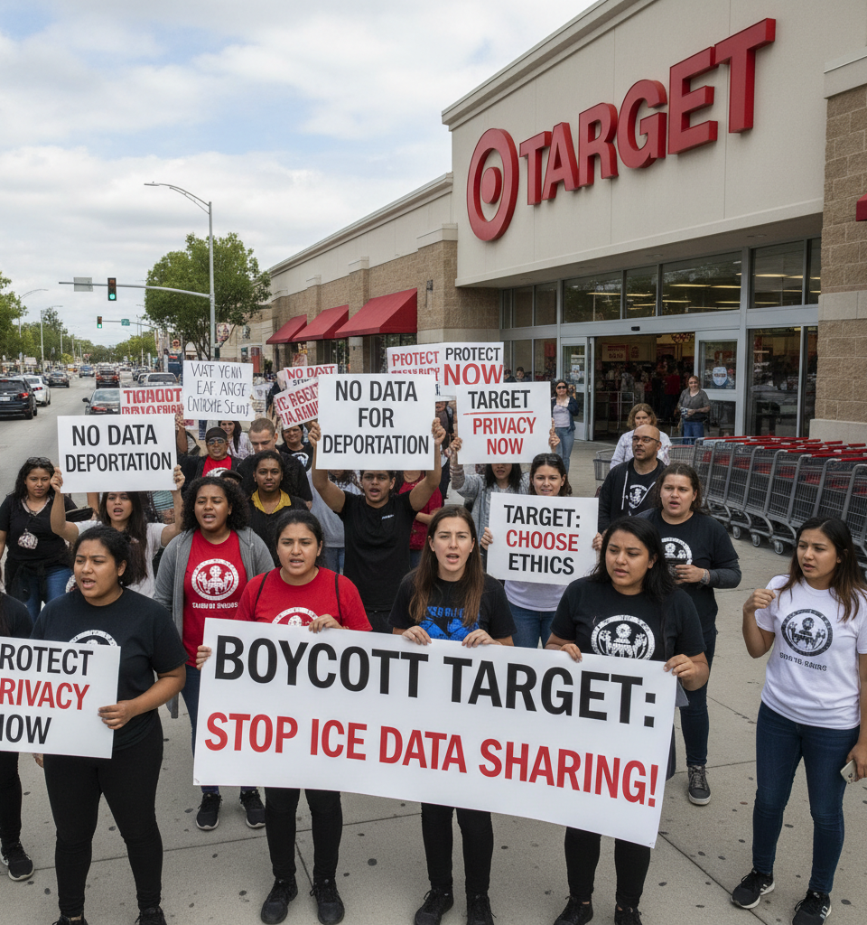 Target Faces Renewed Boycott Over ICE Data Policy Amidst Challenging Turnaround — AI-generated illustration