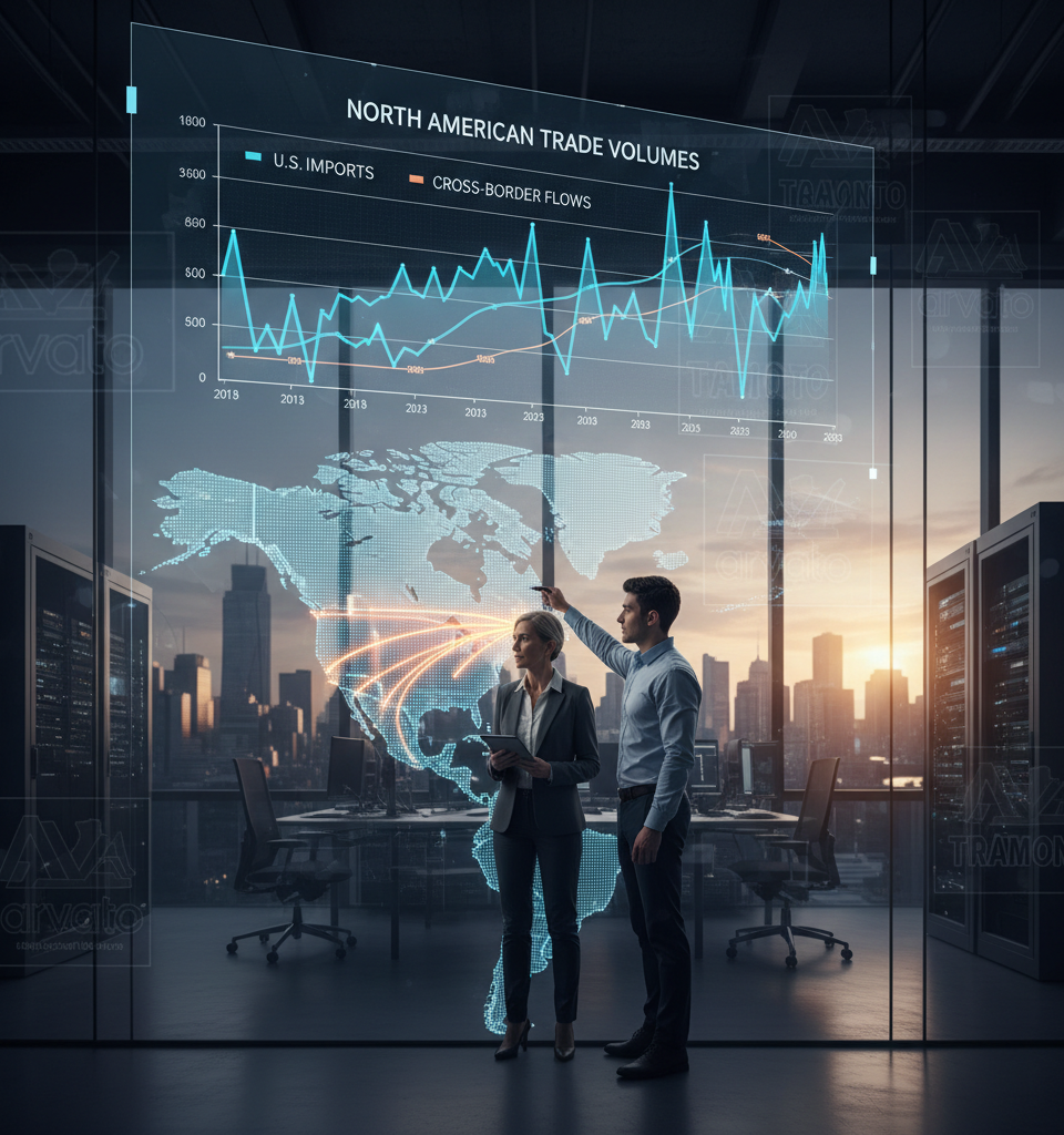 Tariff Pressures Reshape North American Trade: Customs Data Reveals Shifting Dynamics — AI-generated illustration