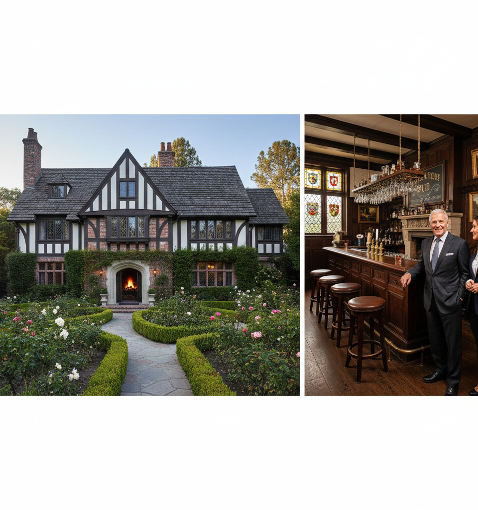 Tarzana's Grand Tudor Estate with English Pub Seeks Buyer After Price Adjustment — AI-generated illustration
