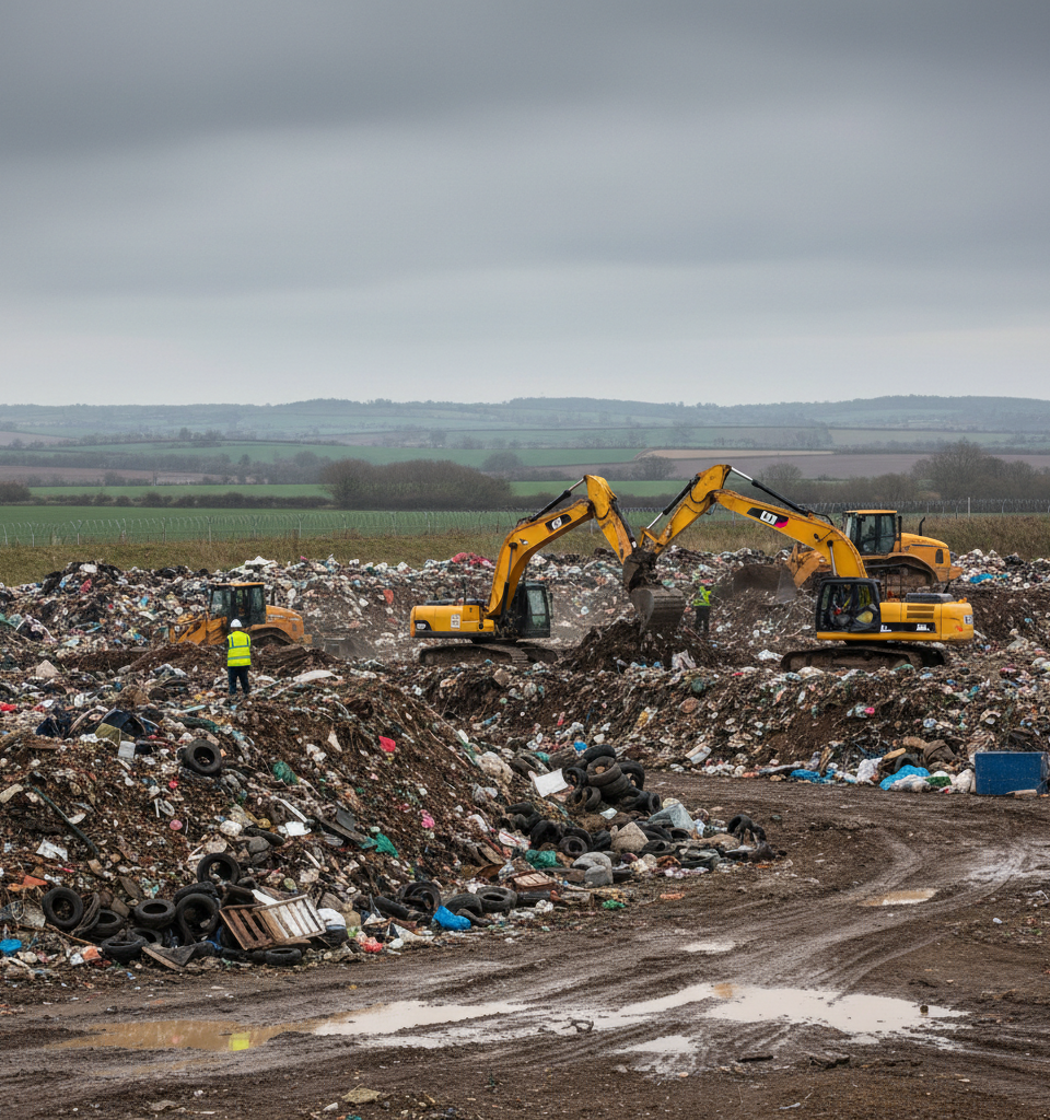Taxpayers Bear £6 Million Burden for Illegal Oxfordshire Waste Site Clean-Up — AI-generated illustration