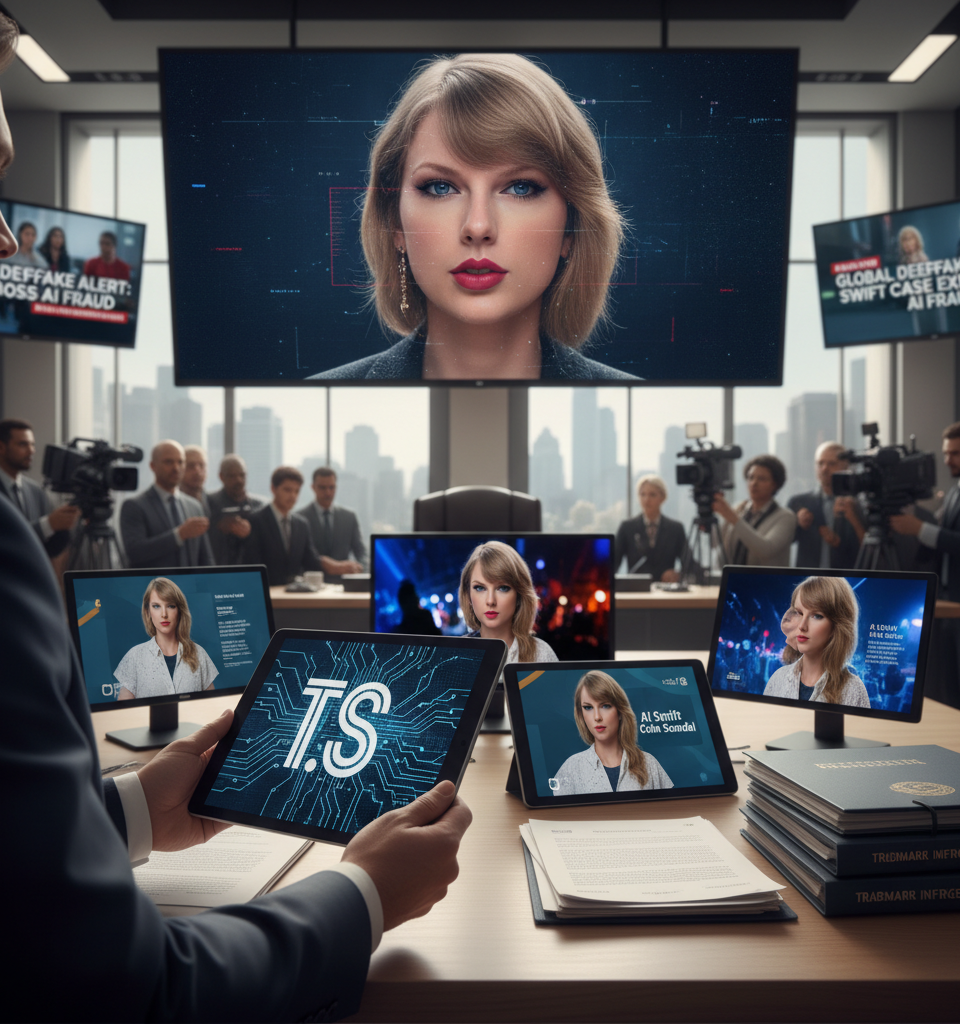 Taylor Swift's Trademark Battle Highlights Alarming Rise of AI Deepfake Scams — AI-generated illustration