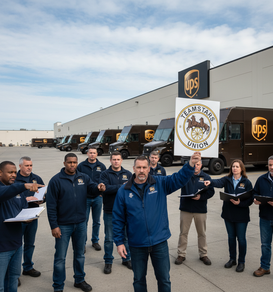 Teamsters Plan Grievances Against UPS Over Alleged Non-Union Driver Use — AI-generated illustration