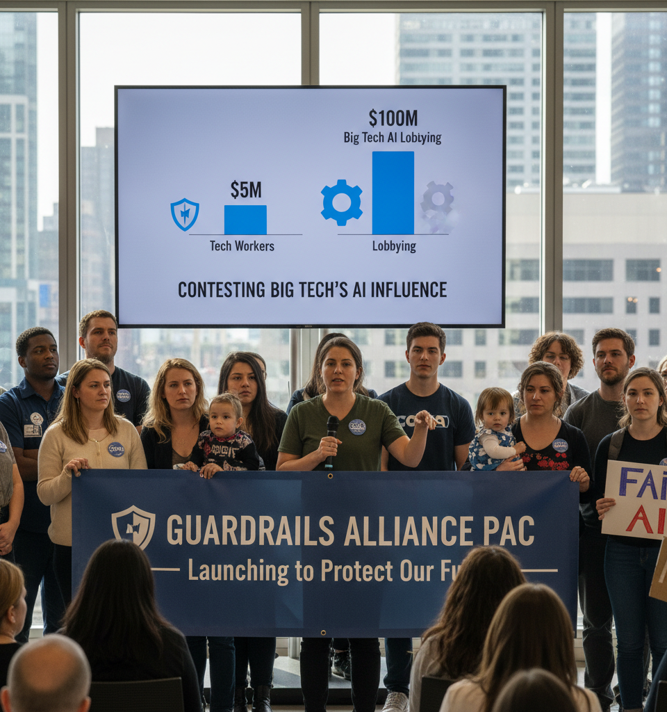 Tech Workers Launch $5M PAC to Contest Big Tech's $100M AI Lobbying — AI-generated illustration