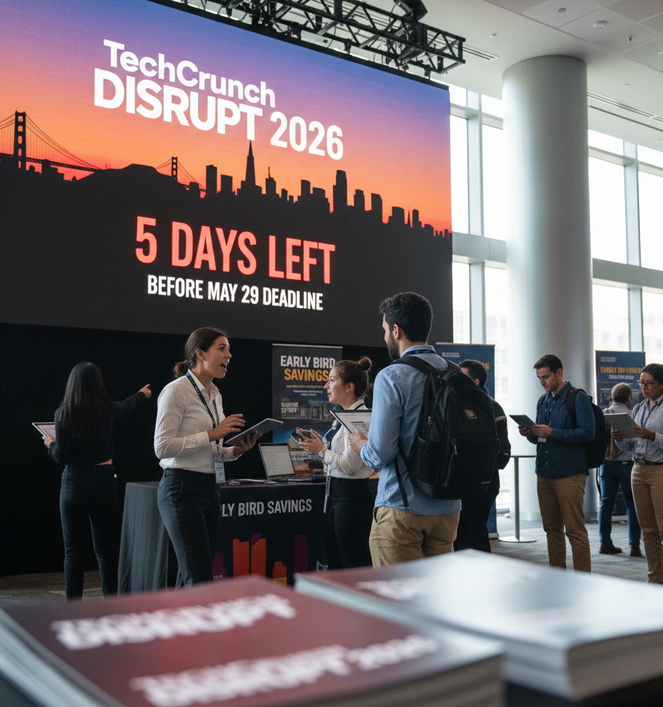 TechCrunch Disrupt 2026: Last Chance for Early Bird Savings Before May 29 Deadline — AI-generated illustration