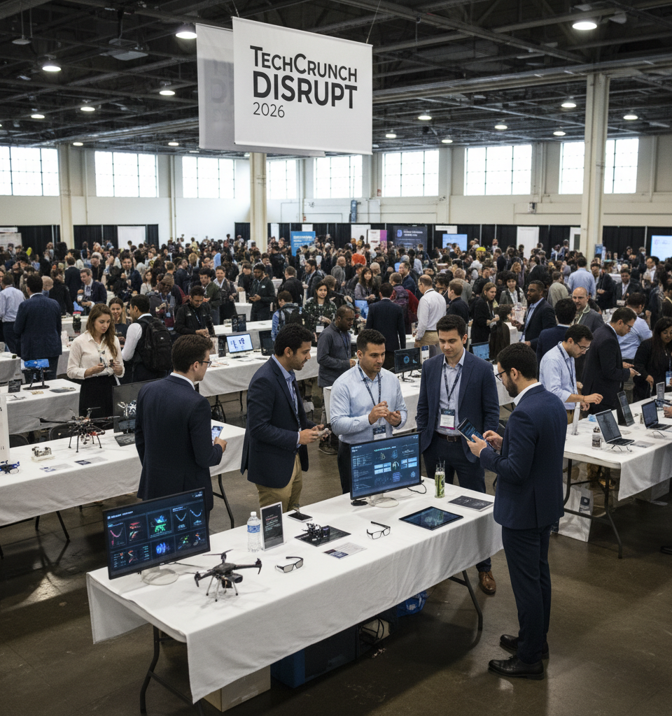 TechCrunch Disrupt 2026: Startup Exhibitor Space Filling Up Fast for Premier Showcase — AI-generated illustration