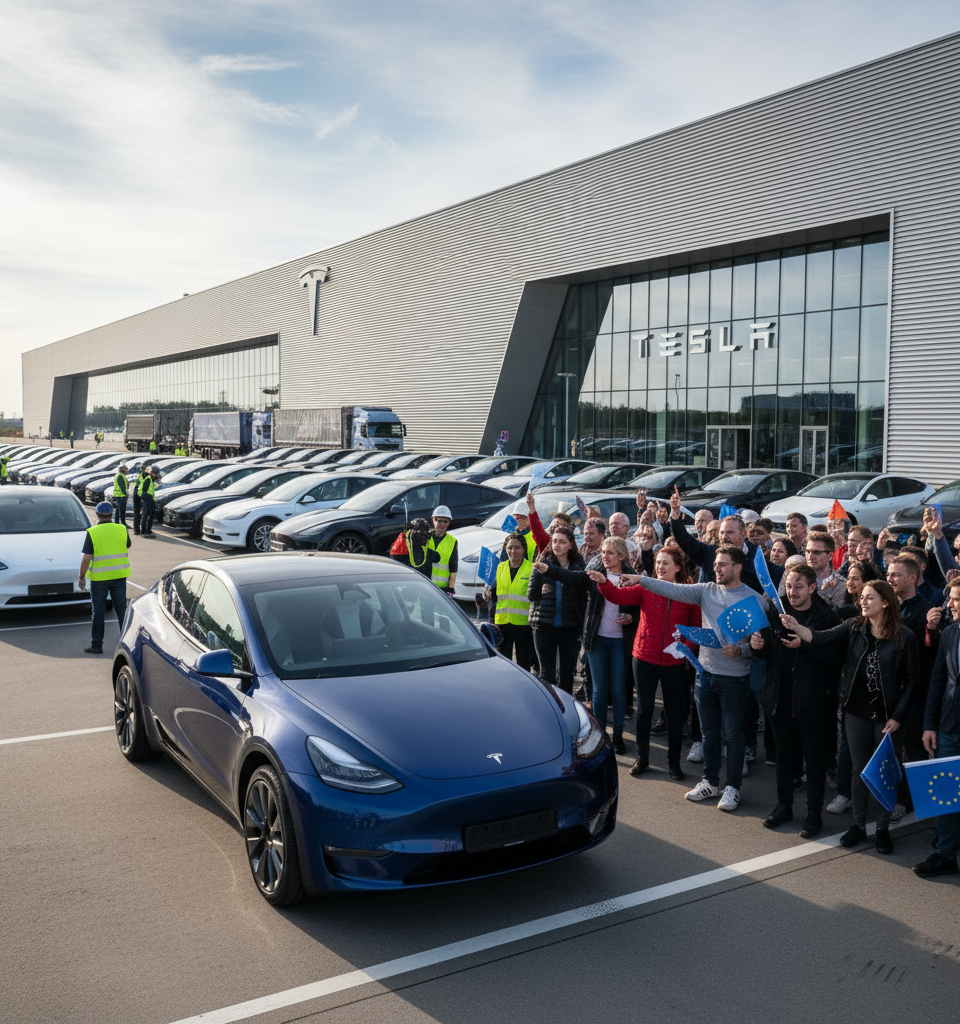 Tesla's Q2 Delivery Surge Anticipated, With Europe as a Key Driver — AI-generated illustration