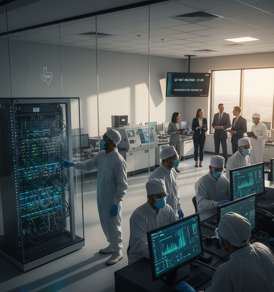 Texas Instruments Rides Data Center Surge to Strong Q1: $1.6B Net Income Amidst Semiconductor Demand — AI-generated illustration