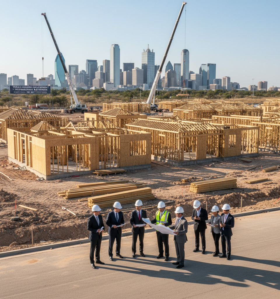Texas SB 17 has reshaped foreign capital in homebuilding — AI-generated illustration