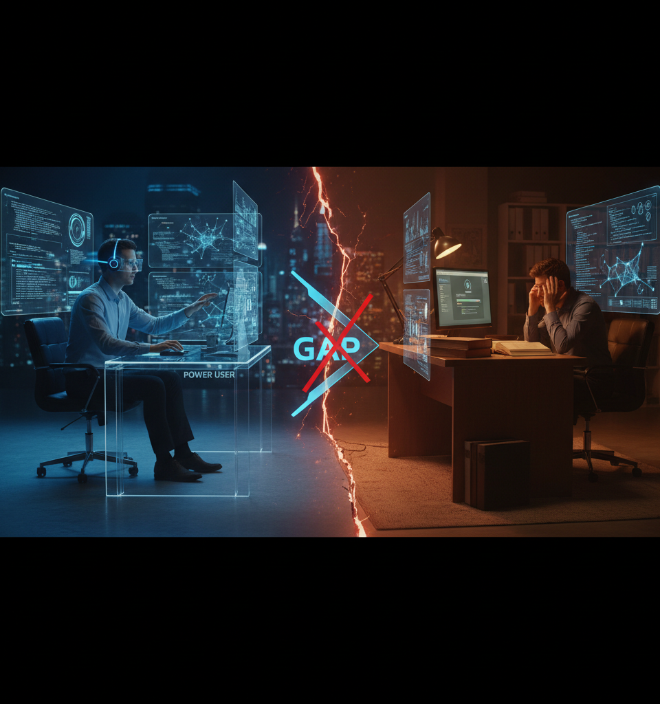 The AI skills gap is here, says AI company, and power users are pulling ahead — AI-generated illustration