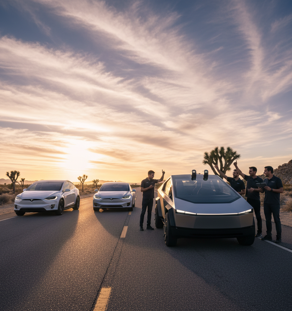 The final days of the Tesla Model X and S are here. All bets are on the Cybercab. — AI-generated illustration