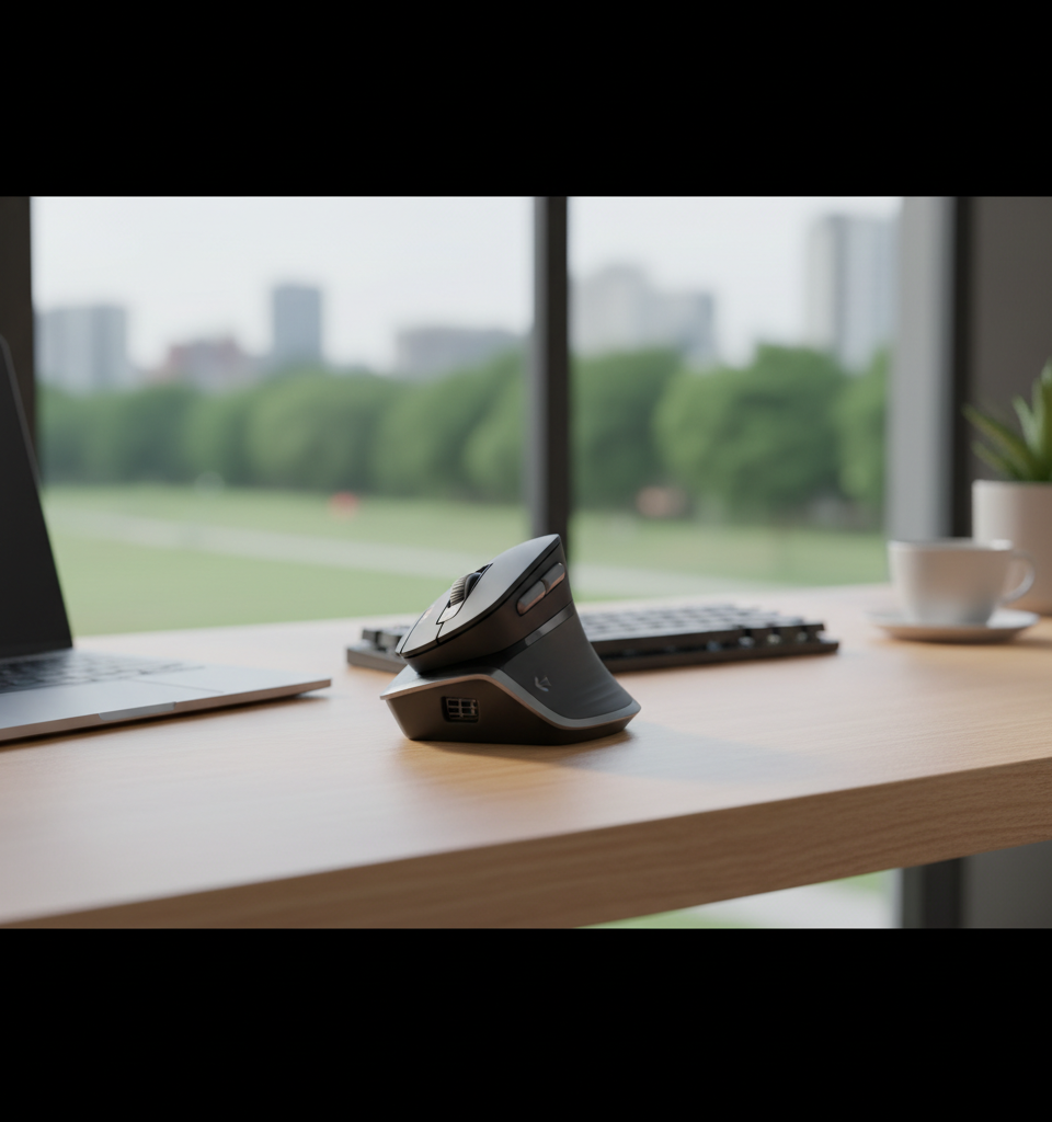 The Logitech MX Vertical drops to $74, and if you spend more than a few hours a day at a mouse this deal is worth your attention — AI-generated illustration