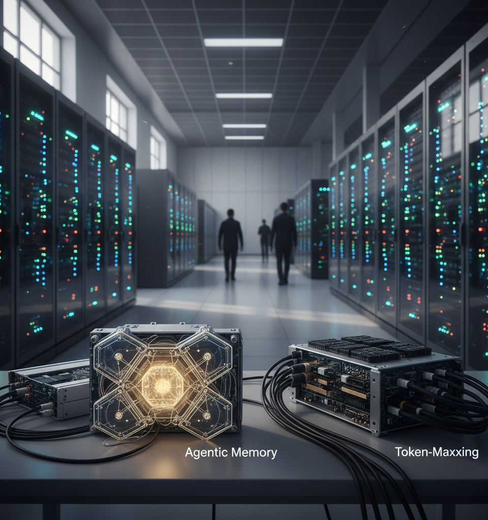 The Paradigm Shift: From Token-Maxxing to Agentic Memory in AI Development — AI-generated illustration