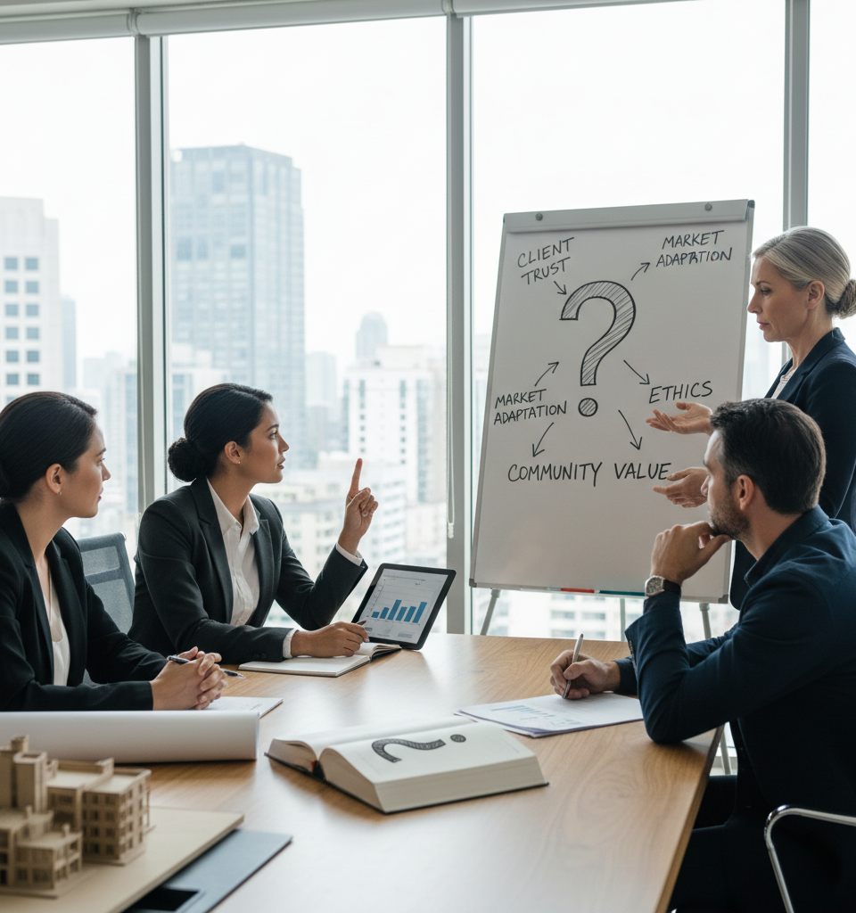 The Single Question: How Real Estate Professionals' Answer Can Define Their Business — AI-generated illustration