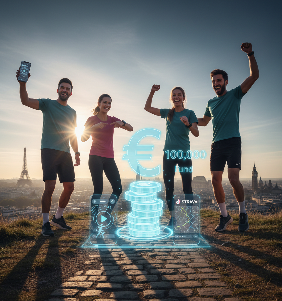TikTok and Strava Launch €100,000 Pan-European Fund for Running Creators — AI-generated illustration