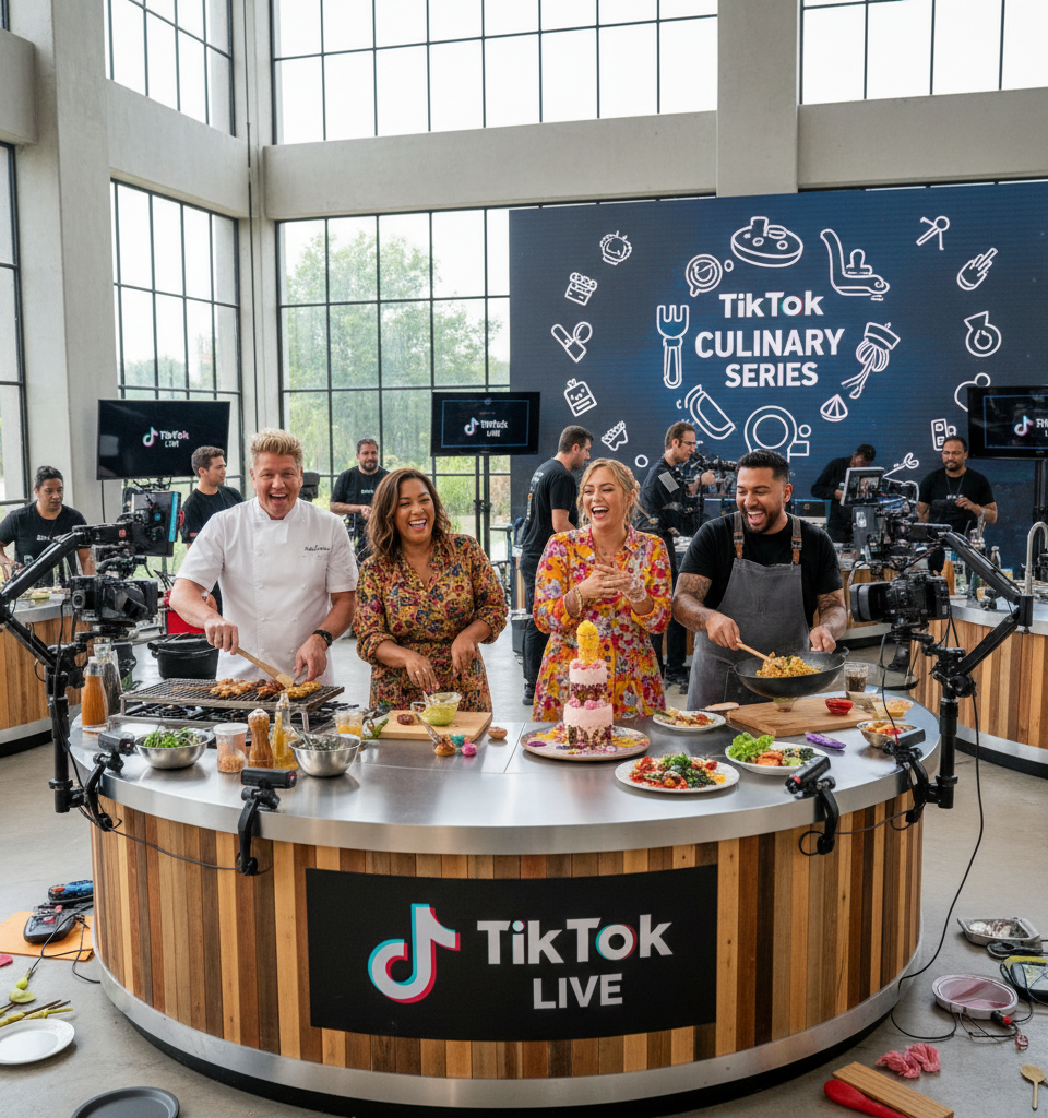 TikTok LIVE to Host Culinary Series Featuring Food Network Stars and Viral Creators — AI-generated illustration