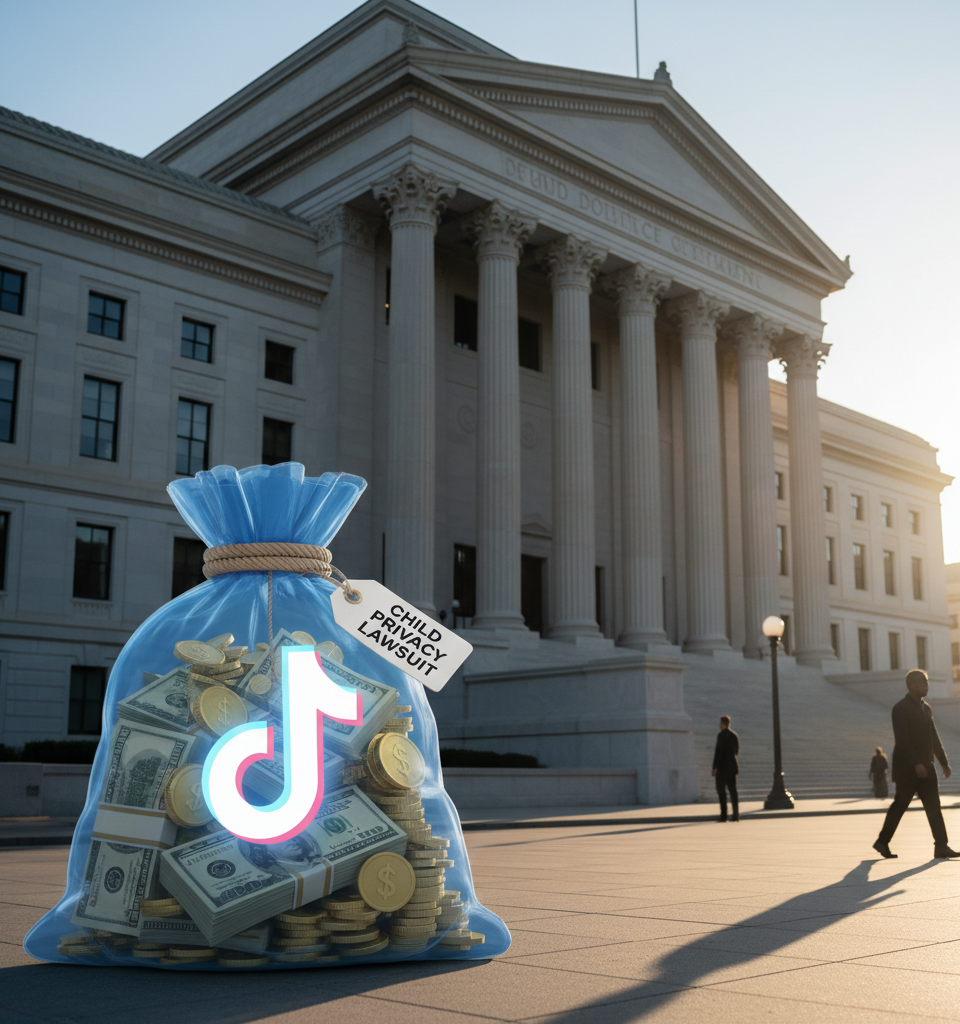 TikTok to Pay $400 Million Settlement in Justice Department Child Privacy Lawsuit — AI-generated illustration