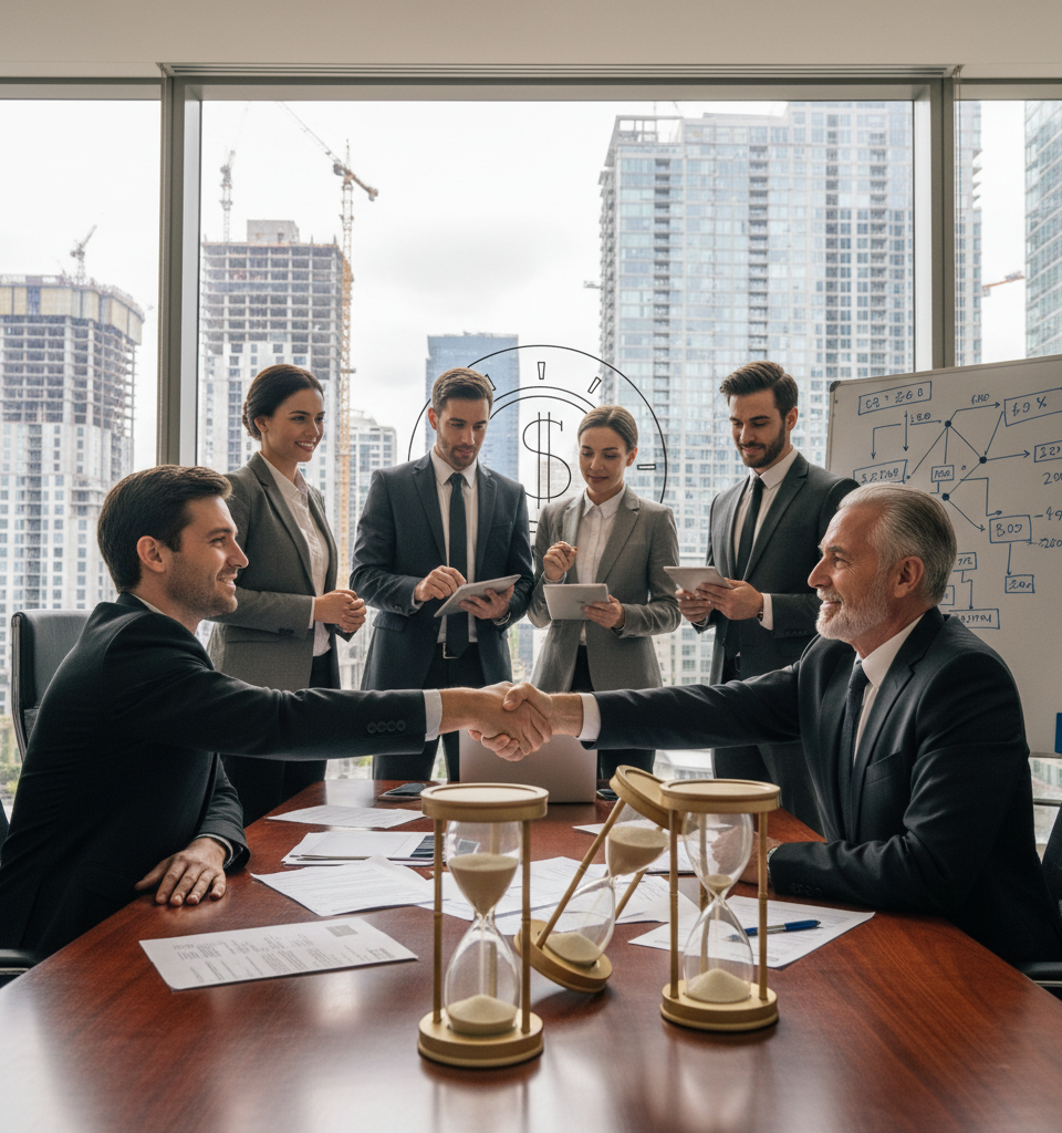 Time is Money: Real Estate Investors Prioritize Speed Over Lower Rates in Competitive Market — AI-generated illustration