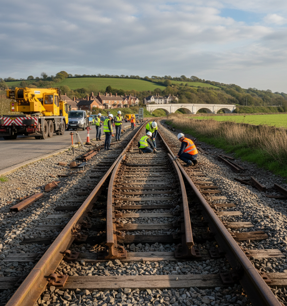 Track Defect Identified Near Lewes Derailment Site, Initial RAIB Report Confirms — AI-generated illustration