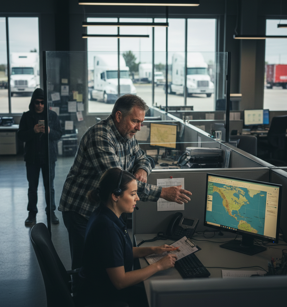 Trojan Driver Scam: Inside the Sophisticated Fraud Undermining the Trucking Industry's Supply Chain — AI-generated illustration