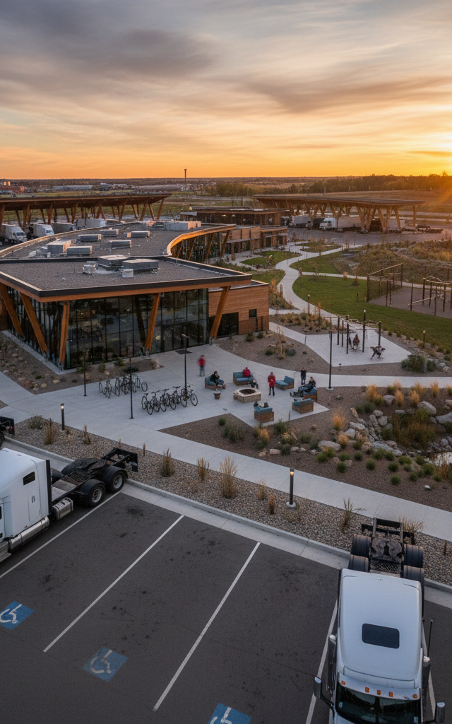 Truck Stops Evolve: Operators Invest in Driver Preferences Beyond Basic Amenities — AI-generated illustration