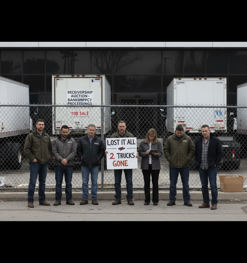 Trucking Bankruptcies Surge: Small Fleets and Brokers Struggle Amidst Freight Market Turmoil — AI-generated illustration
