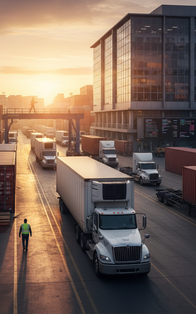 Truckload Volumes Dip Post-Labor Day, Spot Rates Remain Elevated — AI-generated illustration
