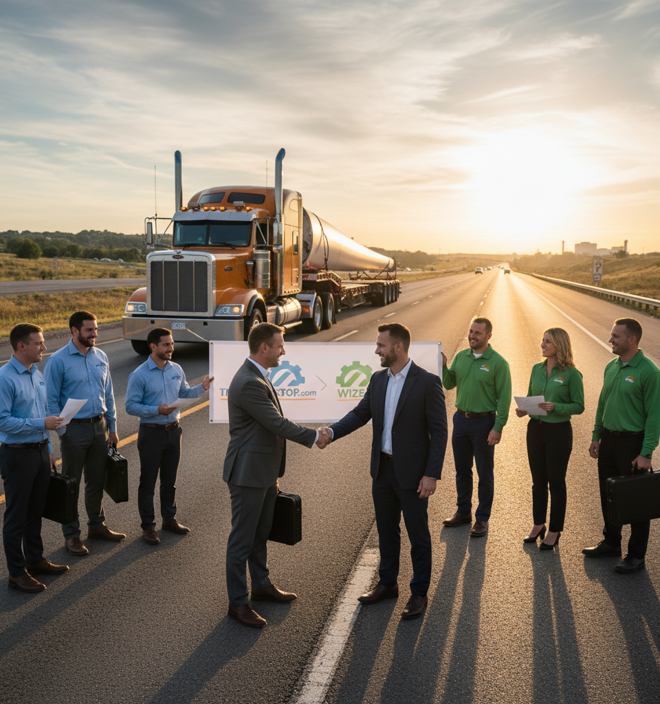 Truckstop Acquires Wize Load, Bolstering Heavy Haul Pricing Capabilities — AI-generated illustration