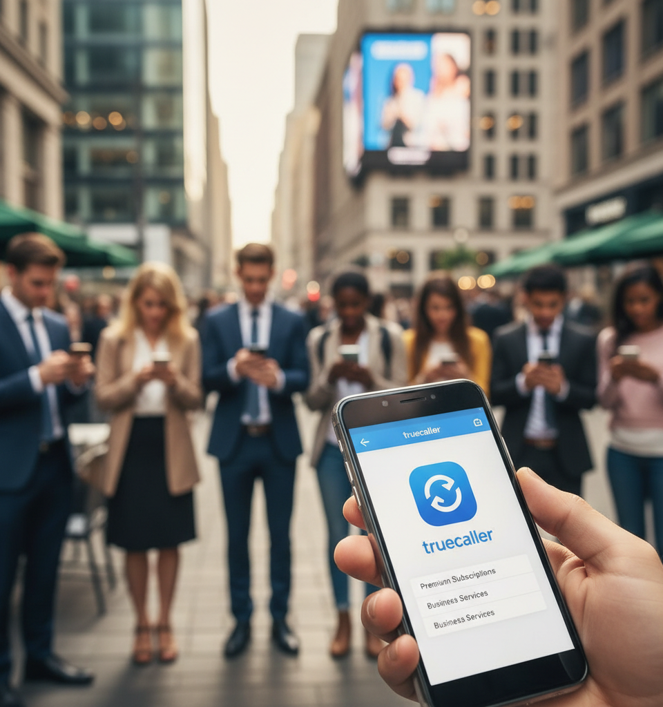 Truecaller Navigates Maturing Growth: Shifting Focus to Subscriptions and Business Services Beyond India — AI-generated illustration