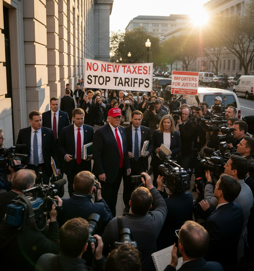 Trump Administration Confronts New Legal Challenge Over 10% Import Tariffs — AI-generated illustration