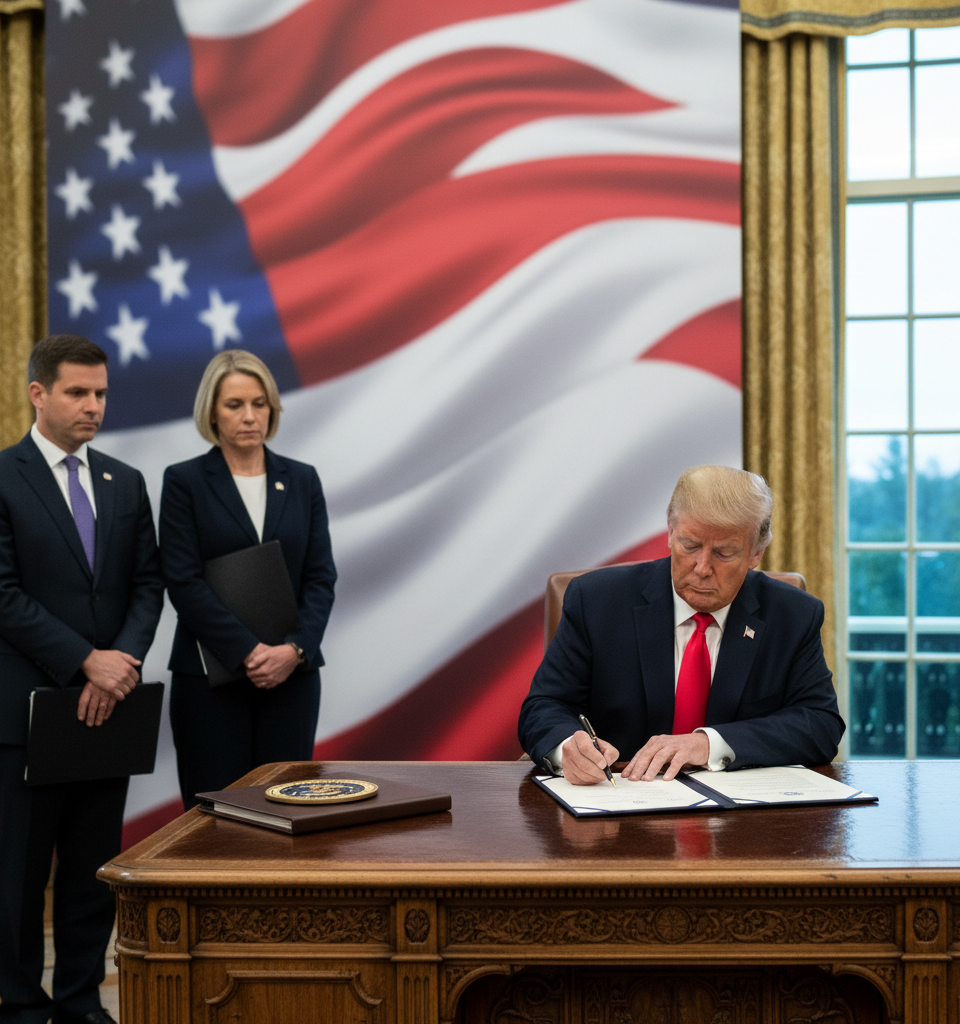 Trump Administration Ends Federal Foreclosure Moratoriums, Signaling Potential Housing Market Shift — AI-generated illustration
