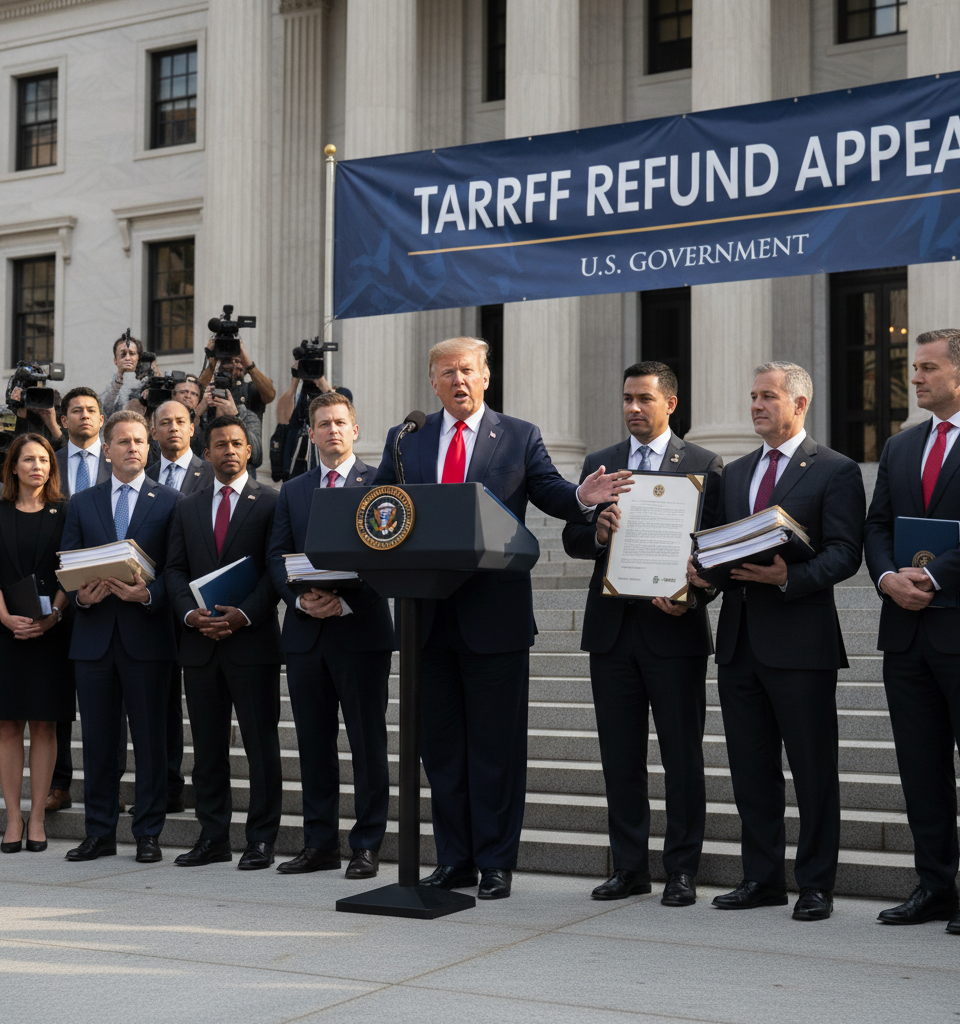 Trump Administration to Appeal Federal Judge's Order on Tariff Refunds for Importers — AI-generated illustration