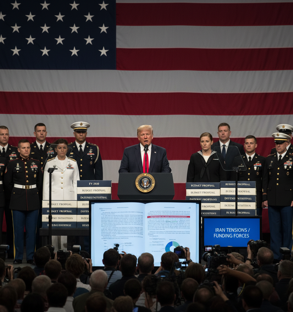 Trump Budget Seeks Domestic Cuts to Fund Military Amid Iran Tensions — AI-generated illustration