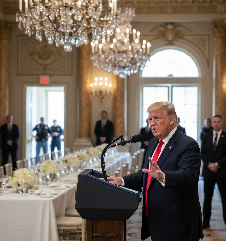 Trump Cites 'Would-Be Assassin' Incident in Push for White House Ballroom Amid Security Concerns — AI-generated illustration