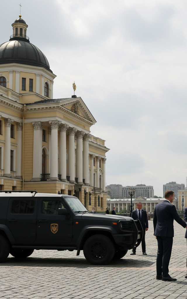 Trump Envoys Kushner and Witkoff Meet Zelensky in Kyiv After Moscow Talks — AI-generated illustration