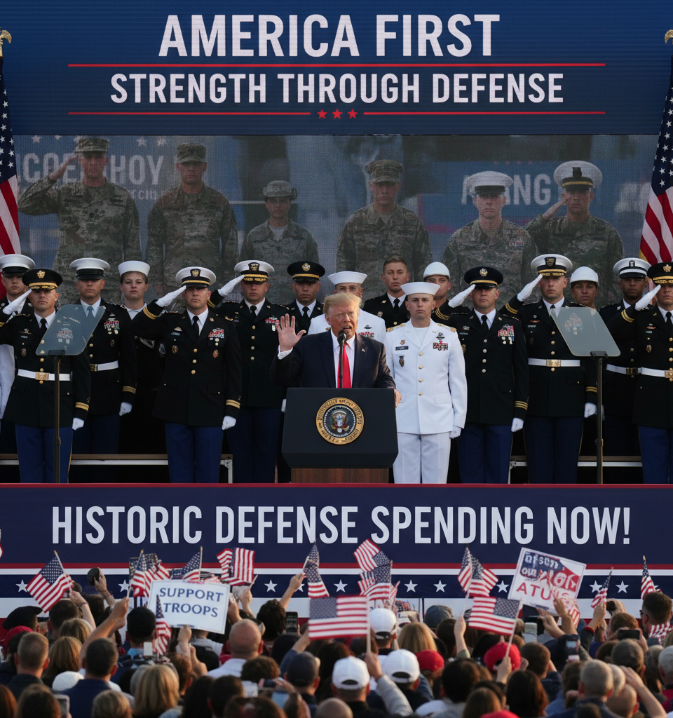 Trump Pushes for Historic Defense Spending Hike Amid Global Instability — AI-generated illustration