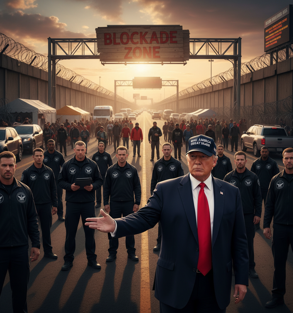 Trump's blockade threat raises risks and leaves predicaments unchanged — AI-generated illustration