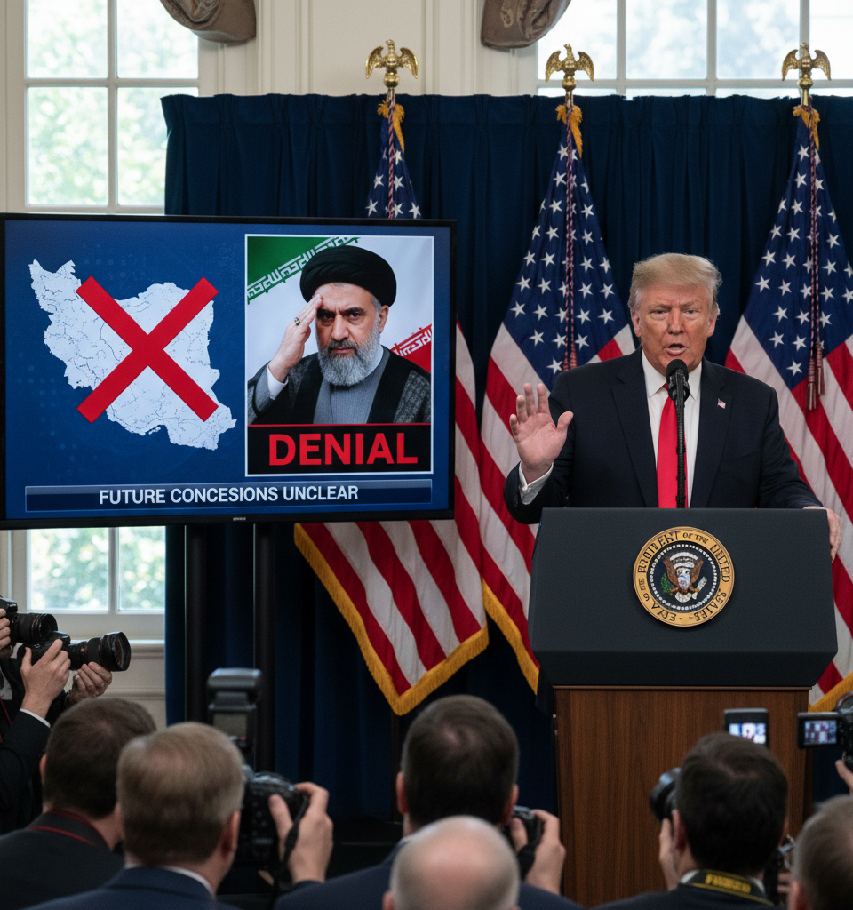 Trump's Call for Iran Talks Met with Denial, Future Concessions Unclear — AI-generated illustration