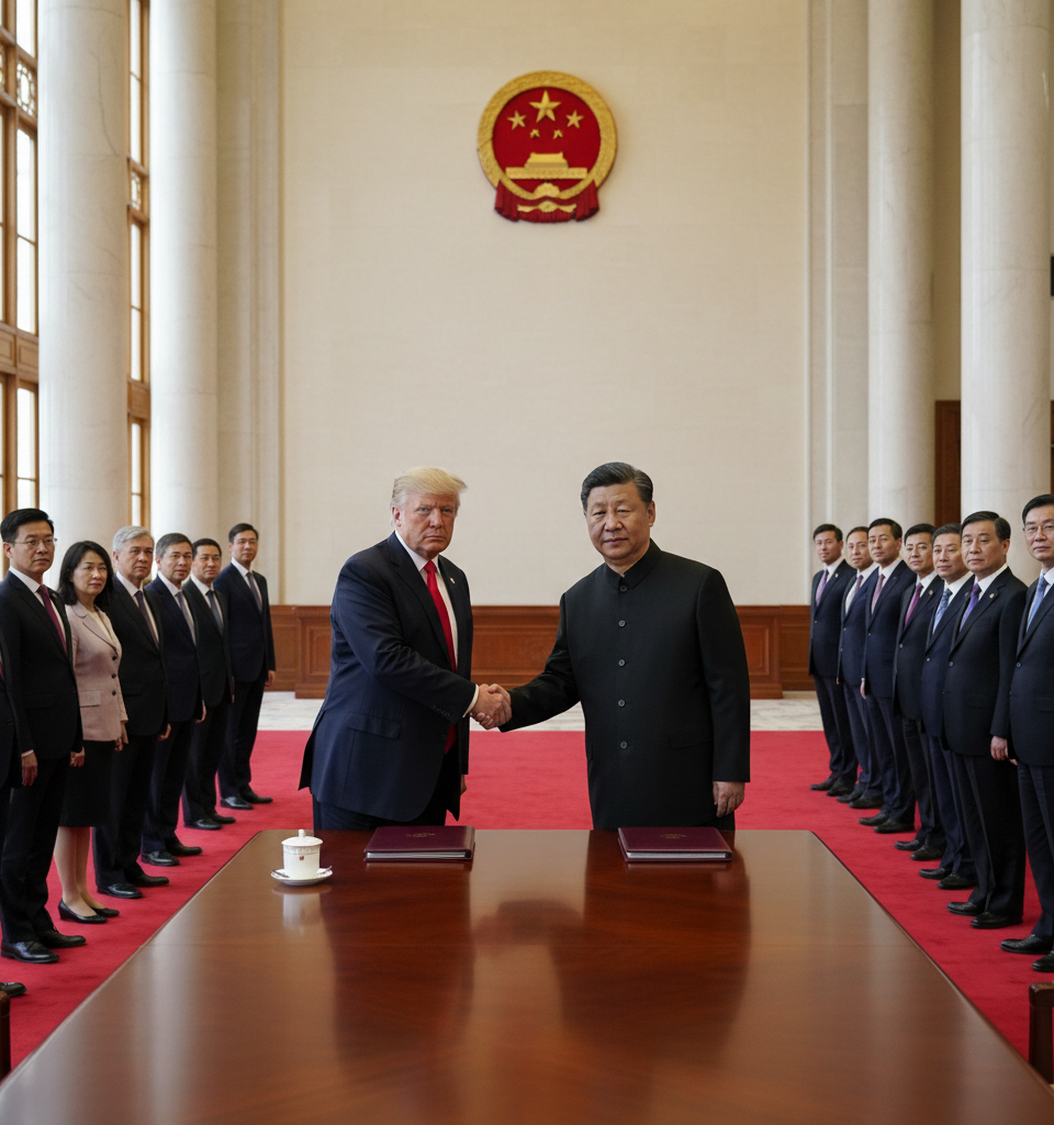 Trump's Charm Offensive in Beijing Yields No Breakthroughs, Exposing Limits of Personality Diplomacy — AI-generated illustration