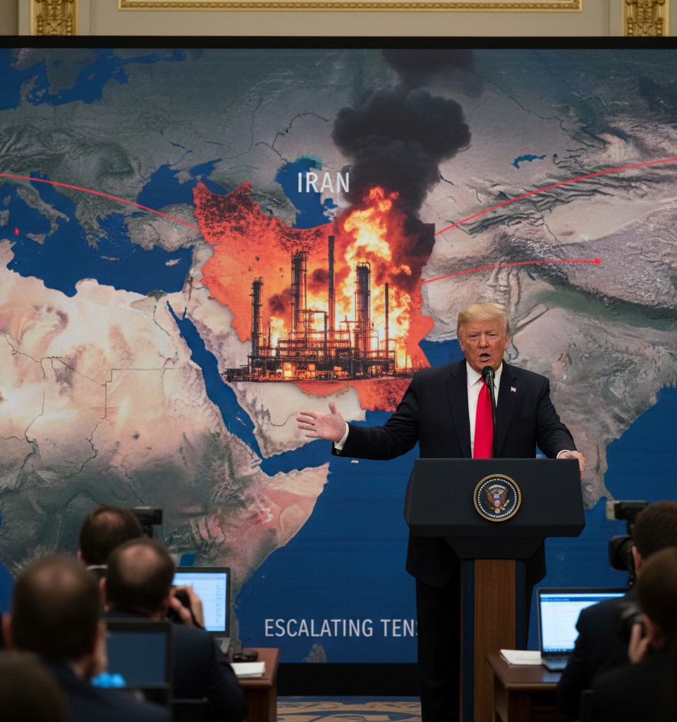 Trump's Iran Narrative Under Scrutiny Amid Escalating Tensions — AI-generated illustration