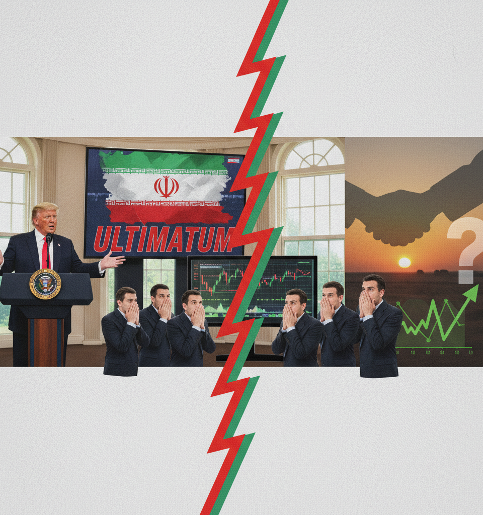 Trump's Iran ultimatum and signals of a possible deal keep investors on tenterhooks — AI-generated illustration