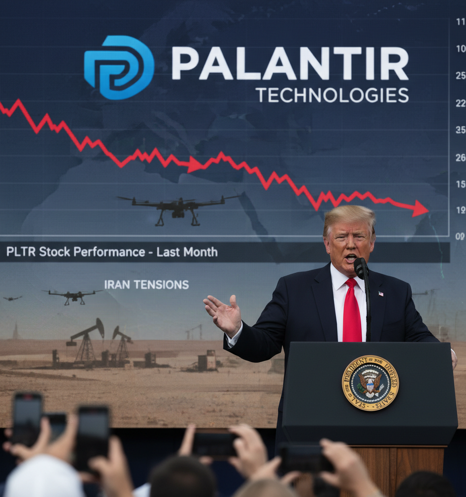 Trump's Palantir Endorsement Coincides with Stock Slump Amid Iran Tensions — AI-generated illustration