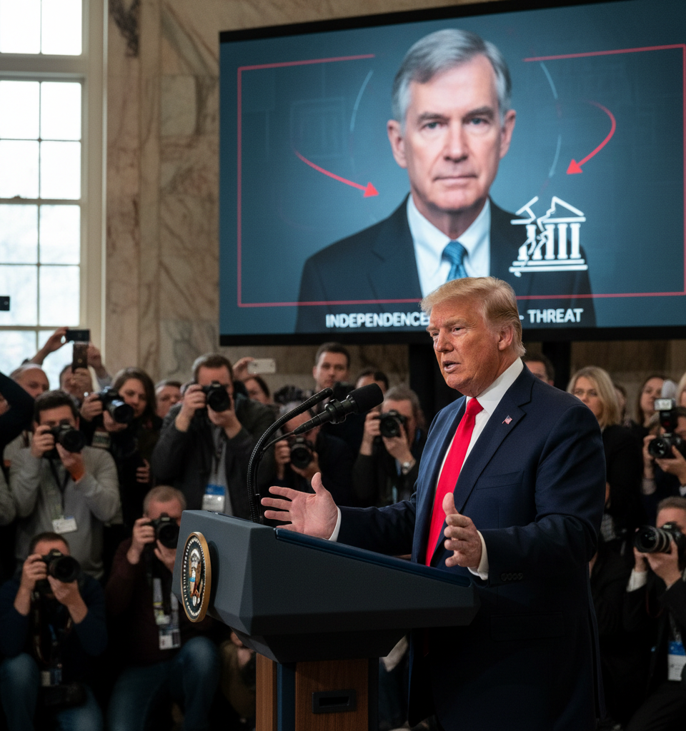 Trump's Unprecedented Threat to Fed Chair Powell: A Challenge to Central Bank Independence — AI-generated illustration