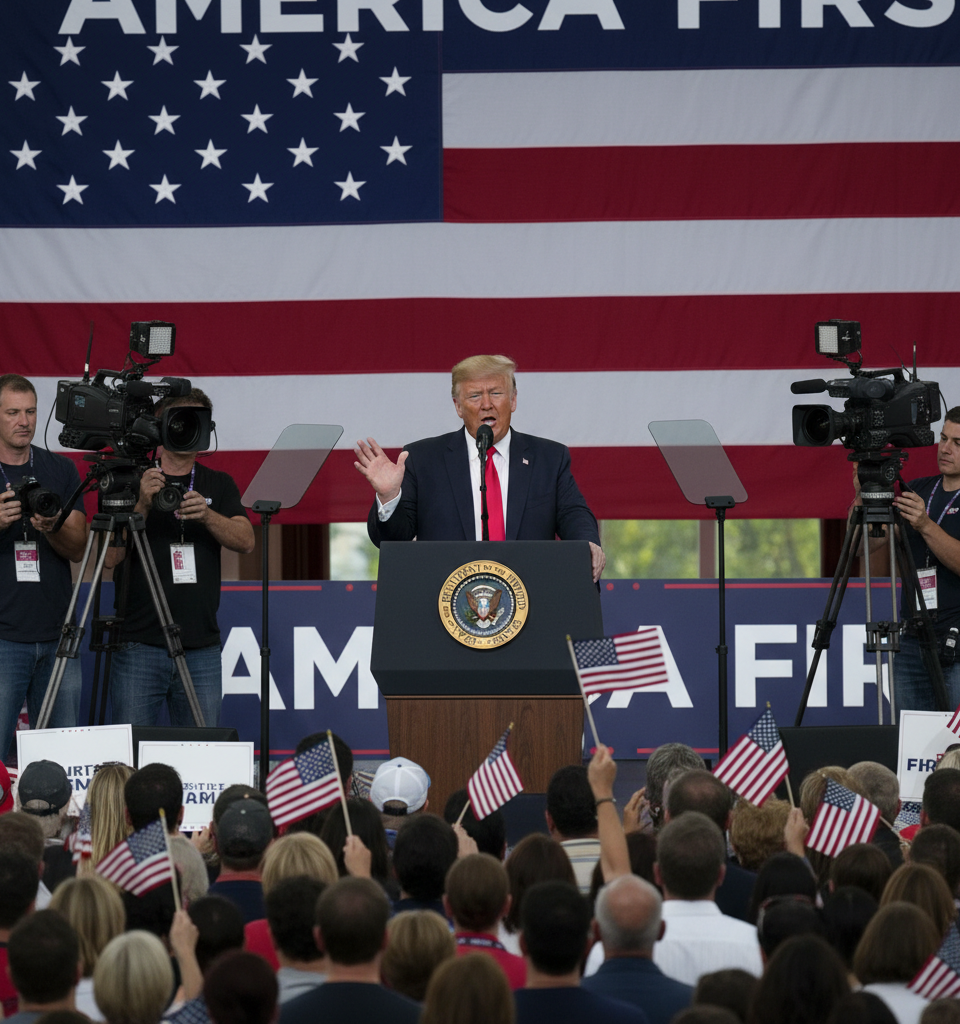 Trump Threatens 50% Tariffs on Nations Supplying Weapons to Iran, Signaling Major Geopolitical Shift — AI-generated illustration