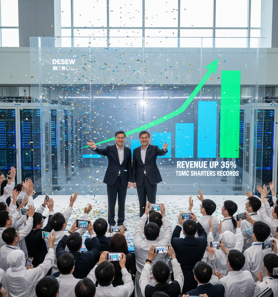 TSMC Shatters Revenue Records with 35% Surge Amidst AI Chip Boom — AI-generated illustration