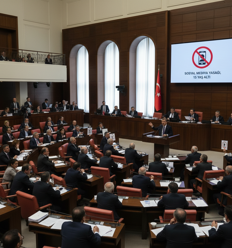 Turkey's Parliament Approves Social Media Ban for Under-15s Amidst Censorship Concerns — AI-generated illustration