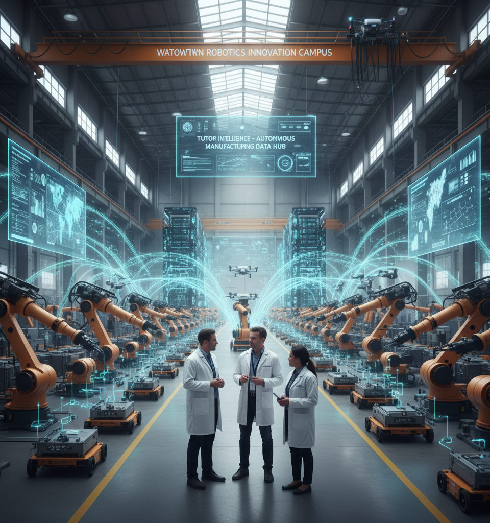 Tutor Intelligence Unveils Nation's Largest Robot Data Factory, Pioneering Autonomous Manufacturing — AI-generated illustration