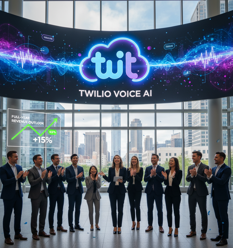 Twilio Soars on Voice AI Momentum, Elevates Full-Year Revenue Outlook Amid Market Optimism — AI-generated illustration