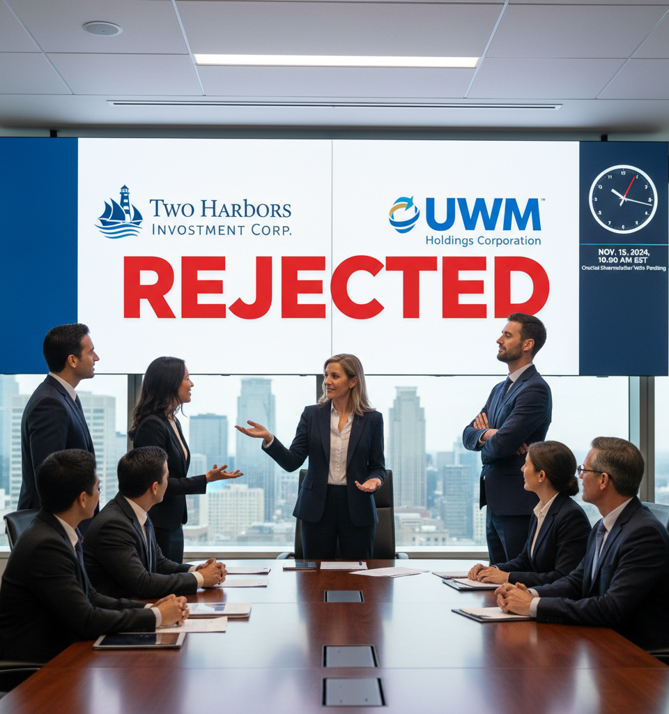 Two Harbors Rejects UWM's "Predatory" Acquisition Bid Ahead of Crucial Shareholder Vote — AI-generated illustration