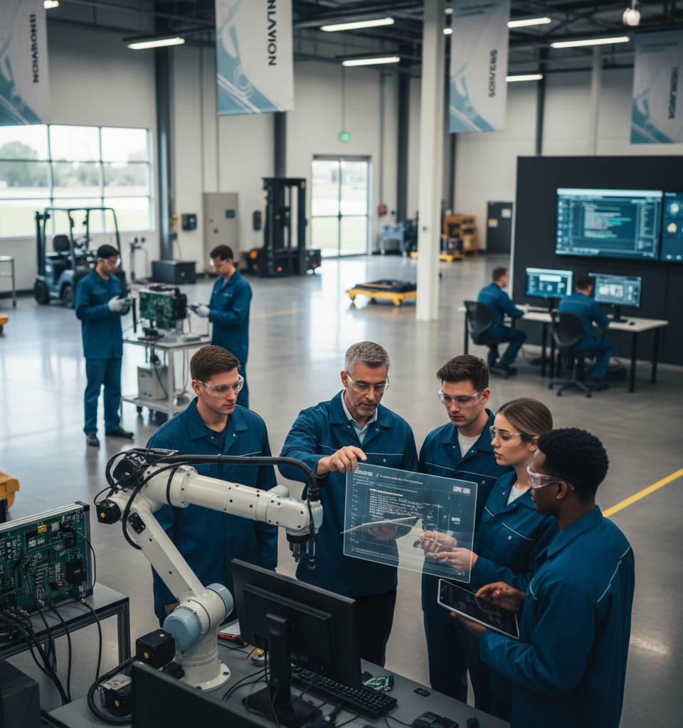U.S. Manufacturers Invest Billions in Workforce Training Amid Skills Gap — AI-generated illustration