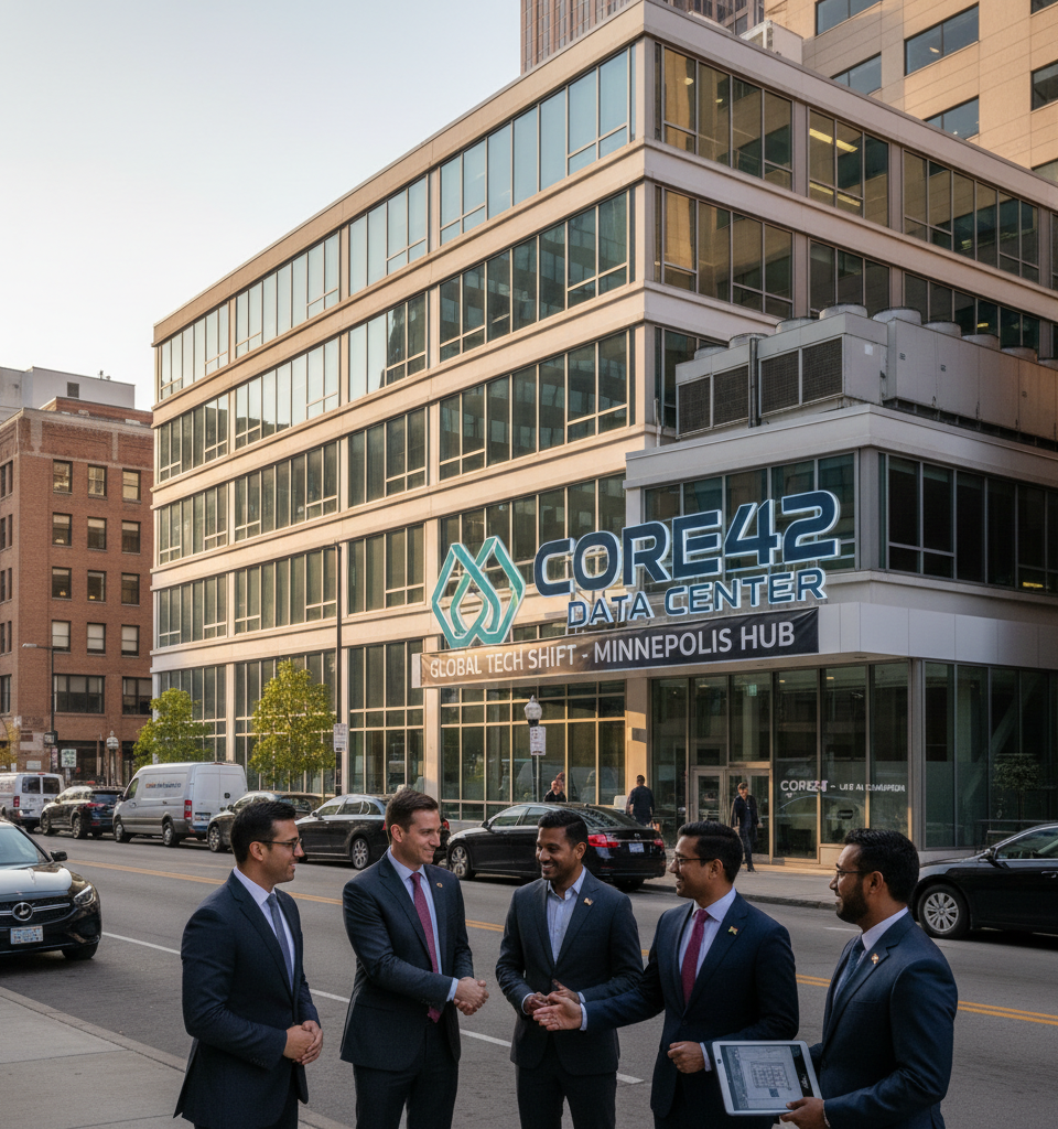 UAE's AI Champion Core42 Leases Converted Minneapolis Office for Data Center, Signaling Global Tech Shift — AI-generated illustration